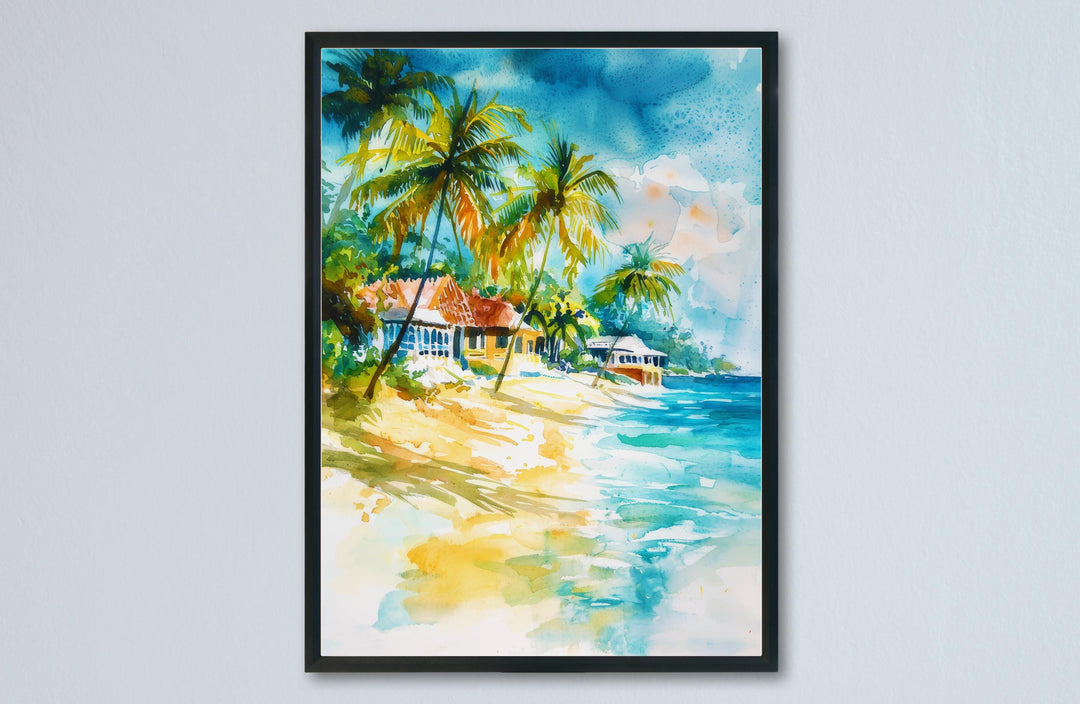 Jamaica watercolor poster Wall Art Jamaica Wall Hanging Home Décor Jamaica Gift Art Lovers Jamaica Art Lover Gift Jamaica wall art