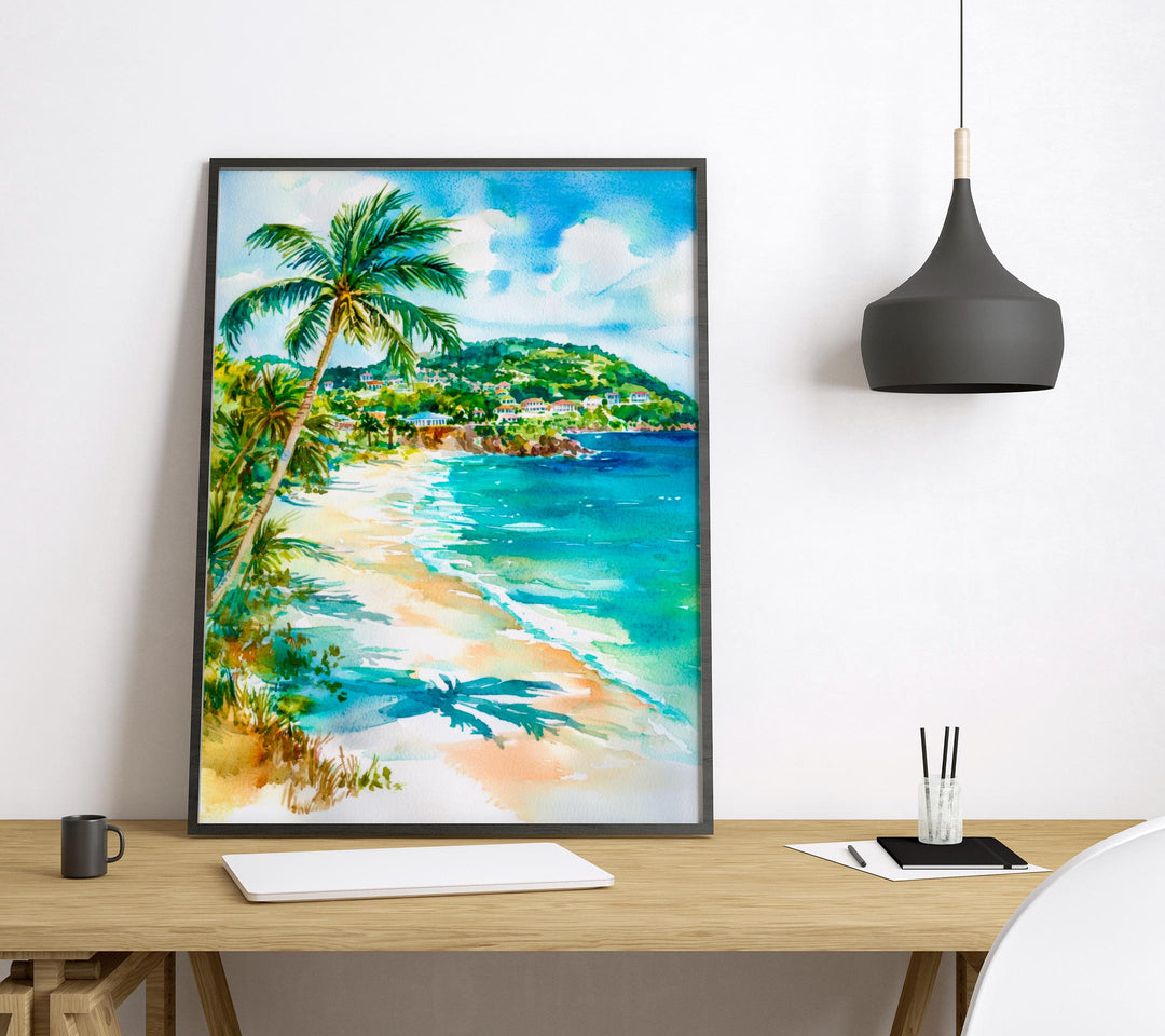 Antigua and Barbuda watercolor poster Wall Art Antigua and Barbuda Wall Hanging Home Décor Antigua and Barbuda Gift Art Lovers