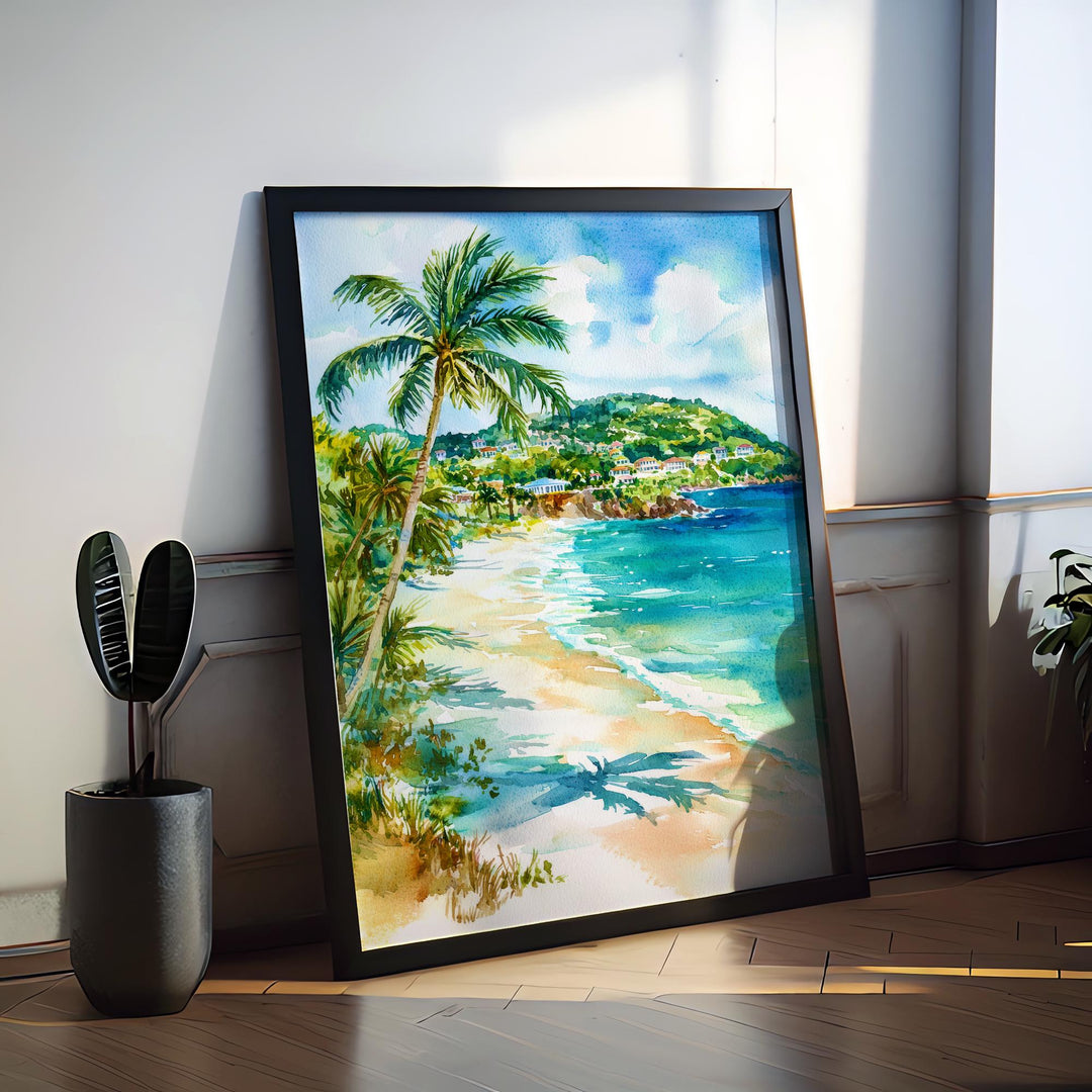 Antigua and Barbuda watercolor poster Wall Art Antigua and Barbuda Wall Hanging Home Décor Antigua and Barbuda Gift Art Lovers