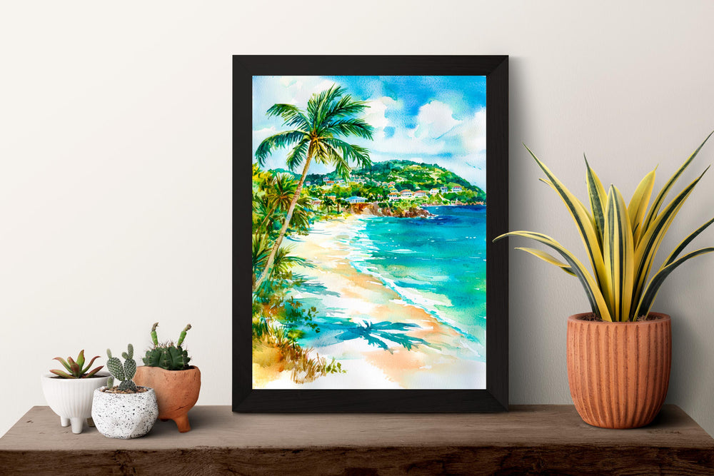 Antigua and Barbuda watercolor poster Wall Art Antigua and Barbuda Wall Hanging Home Décor Antigua and Barbuda Gift Art Lovers