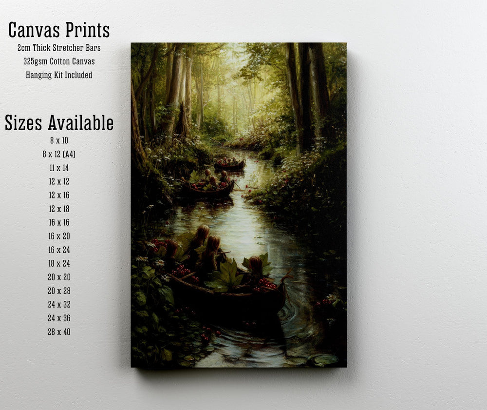 Raspberry Rafts Cottagecore Print Poster Vintage Forest Art Dark Academia Antique Illustration Enchanted Woodland Aesthetic Cottagecore