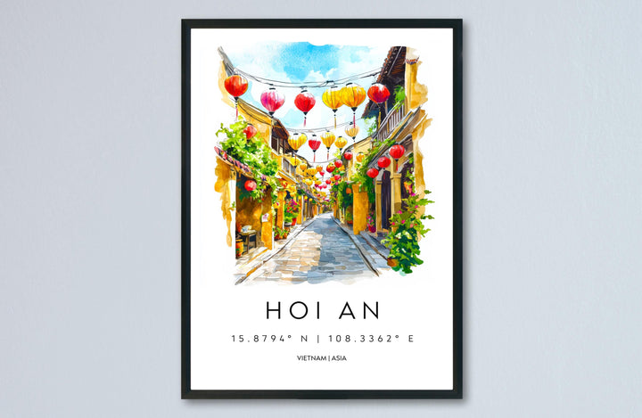 Hoi An Watercolor Poster Wall Art Hoi An Wall Hanging Home Décor Hoi An Gift Art Lovers Vietnam Wall Art