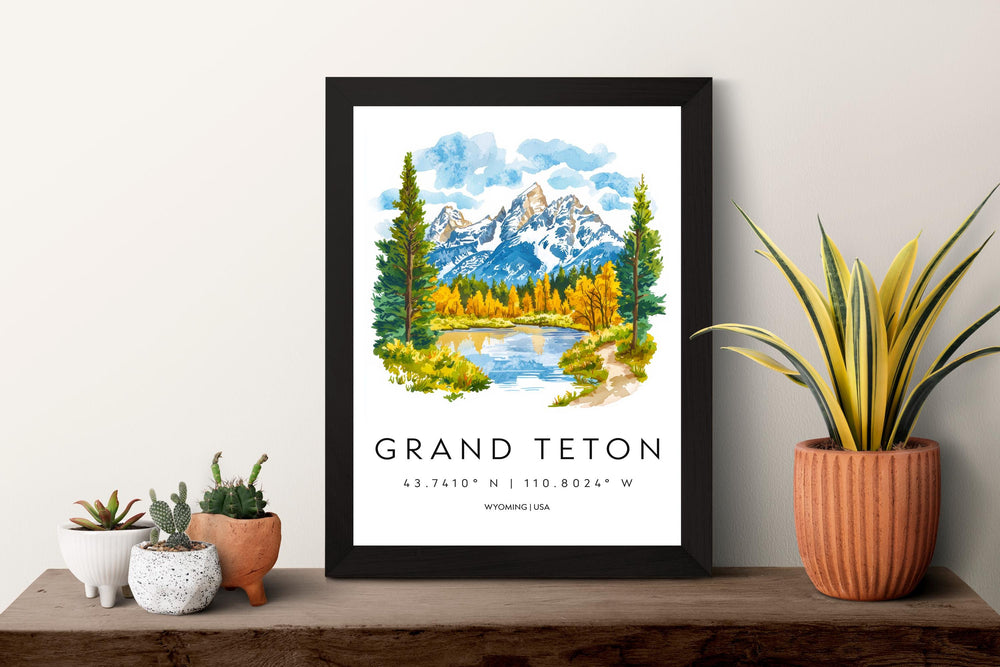 Grand Teton National Park Wall Art USA Wall Hanging Home Décor Grand Teton Gift Art Lovers USA Art Lover Gift