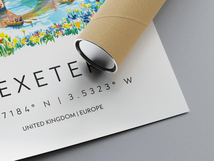 Exeter Watercolor Poster Wall Art Exeter Wall Hanging Home Décor Exeter Gift Art Lovers United Kingdom Wall Art