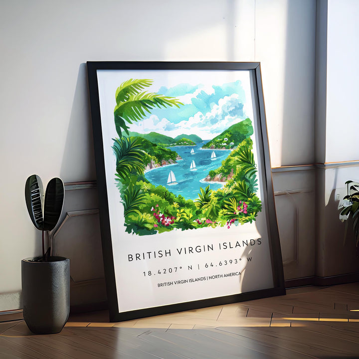 British Virgin Islands Watercolor Poster Wall Art British Virgin Islands Wall Hanging Home Décor British Virgin Islands Gift Art Lovers