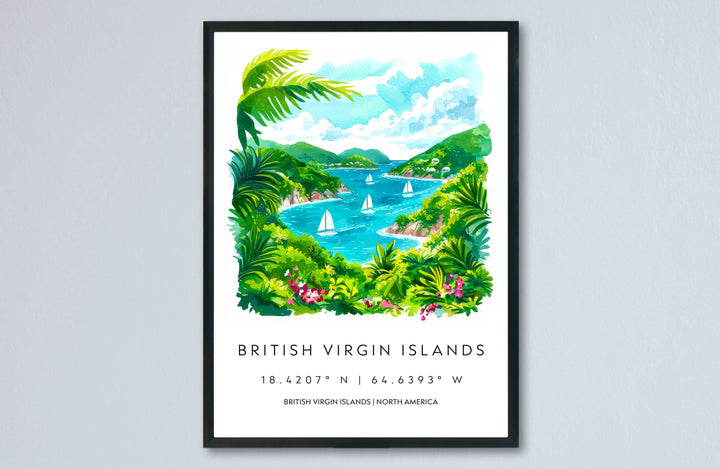 British Virgin Islands Watercolor Poster Wall Art British Virgin Islands Wall Hanging Home Décor British Virgin Islands Gift Art Lovers