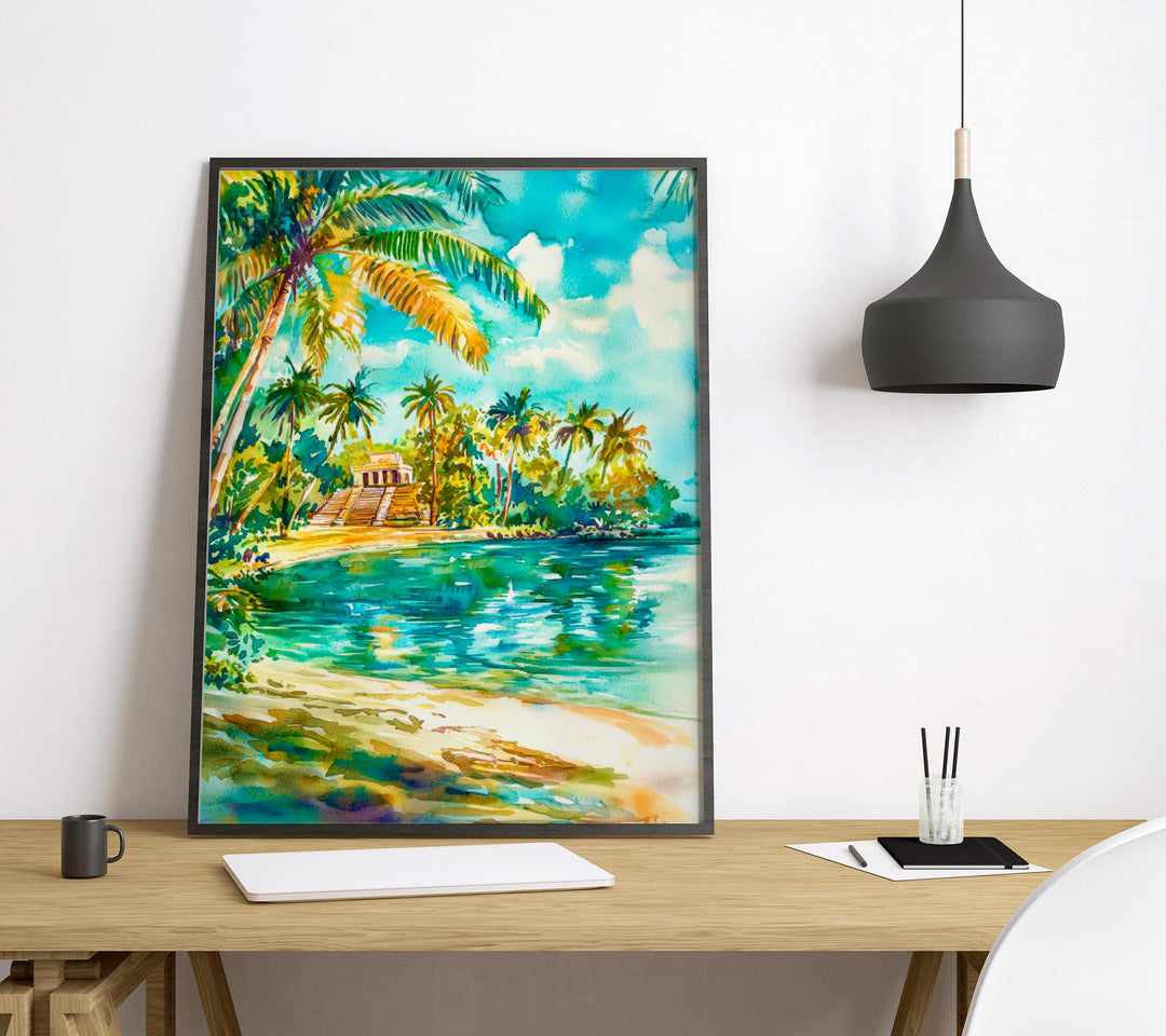 Belize watercolor poster Wall Art Belize Wall Hanging Home Décor Belize Gift Art Lovers Belize Art Lover Gift Belize wall art