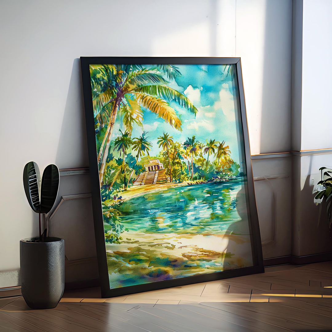 Belize watercolor poster Wall Art Belize Wall Hanging Home Décor Belize Gift Art Lovers Belize Art Lover Gift Belize wall art
