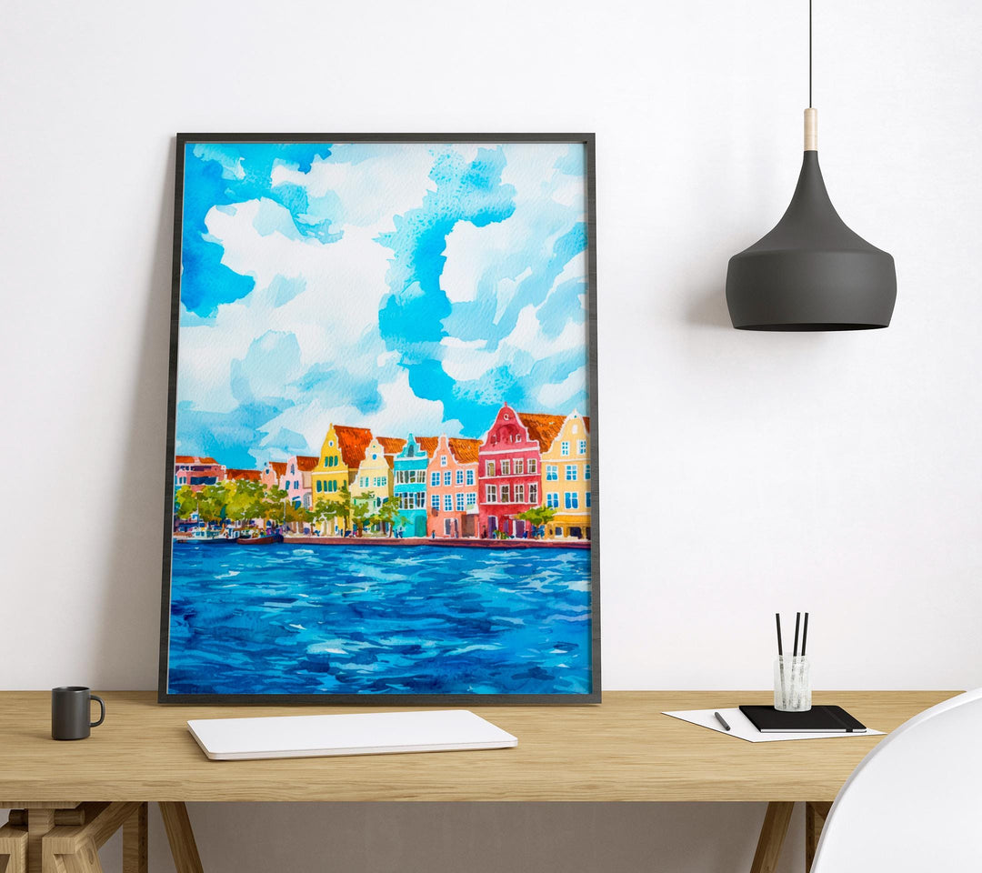 Curaçao watercolor poster Wall Art Curaçao Wall Hanging Home Décor Curaçao Gift Art Lovers Dutch Caribbean Art Lover Gift Dutch Caribbean