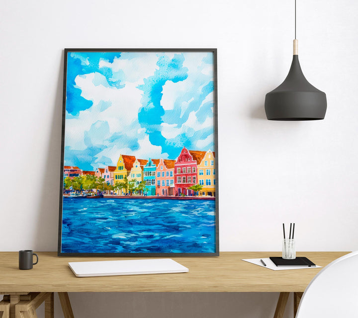 Curaçao watercolor poster Wall Art Curaçao Wall Hanging Home Décor Curaçao Gift Art Lovers Dutch Caribbean Art Lover Gift Dutch Caribbean