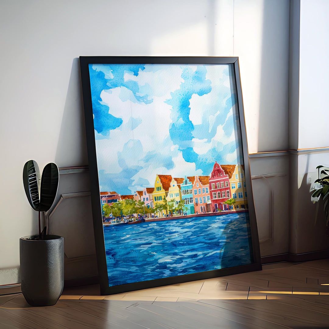 Curaçao watercolor poster Wall Art Curaçao Wall Hanging Home Décor Curaçao Gift Art Lovers Dutch Caribbean Art Lover Gift Dutch Caribbean