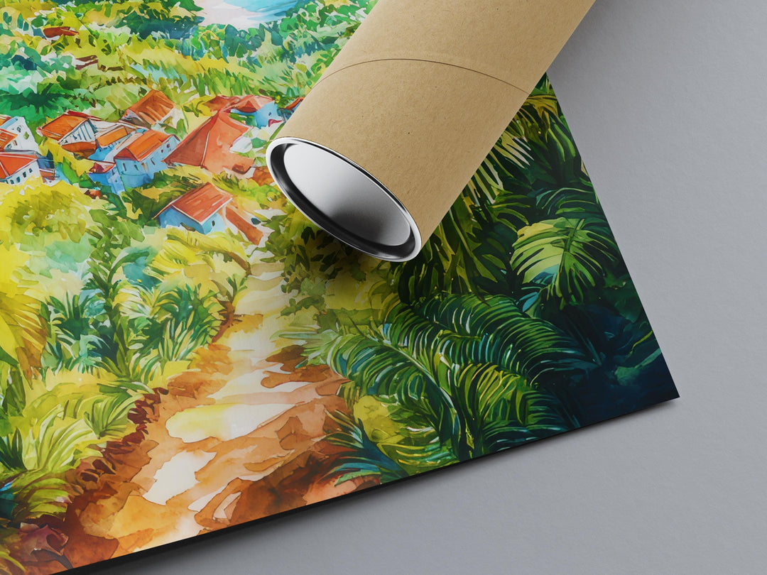 Guadeloupe watercolor poster Wall Art Guadeloupe Wall Hanging Home Décor Guadeloupe Gift Art Lovers France Art Lover Gift Guadeloupe art
