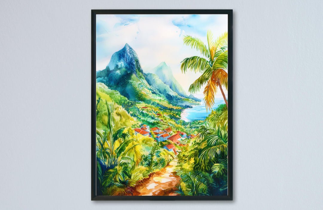 Guadeloupe watercolor poster Wall Art Guadeloupe Wall Hanging Home Décor Guadeloupe Gift Art Lovers France Art Lover Gift Guadeloupe art