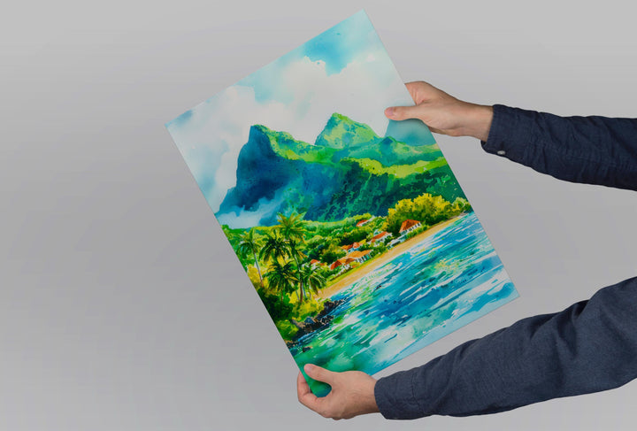 Martinique watercolor poster Wall Art Martinique Wall Hanging Home Décor Martinique Gift Art Lovers France Art Lover Gift Martinique Art