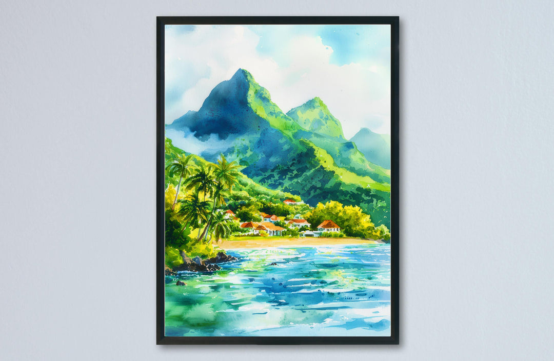 Martinique watercolor poster Wall Art Martinique Wall Hanging Home Décor Martinique Gift Art Lovers France Art Lover Gift Martinique Art