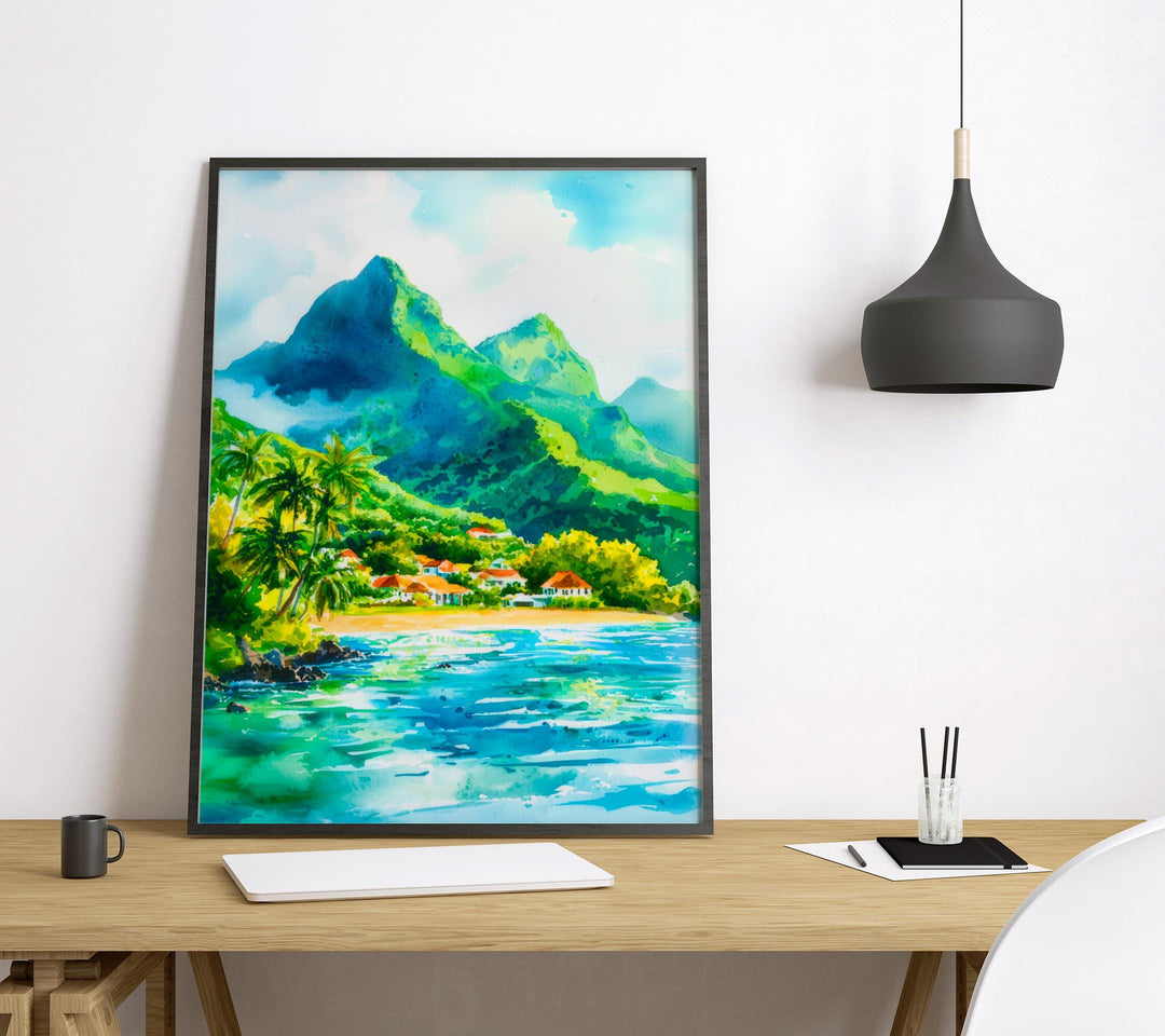 Martinique watercolor poster Wall Art Martinique Wall Hanging Home Décor Martinique Gift Art Lovers France Art Lover Gift Martinique Art
