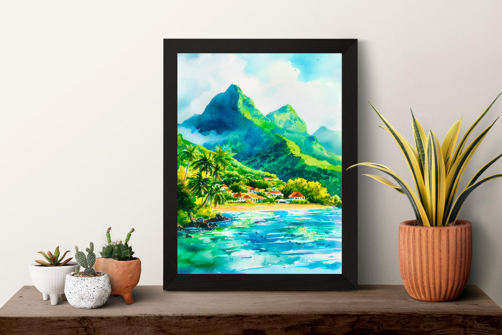 Martinique watercolor poster Wall Art Martinique Wall Hanging Home Décor Martinique Gift Art Lovers France Art Lover Gift Martinique Art