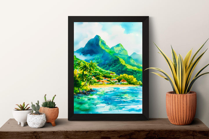 Martinique watercolor poster Wall Art Martinique Wall Hanging Home Décor Martinique Gift Art Lovers France Art Lover Gift Martinique Art