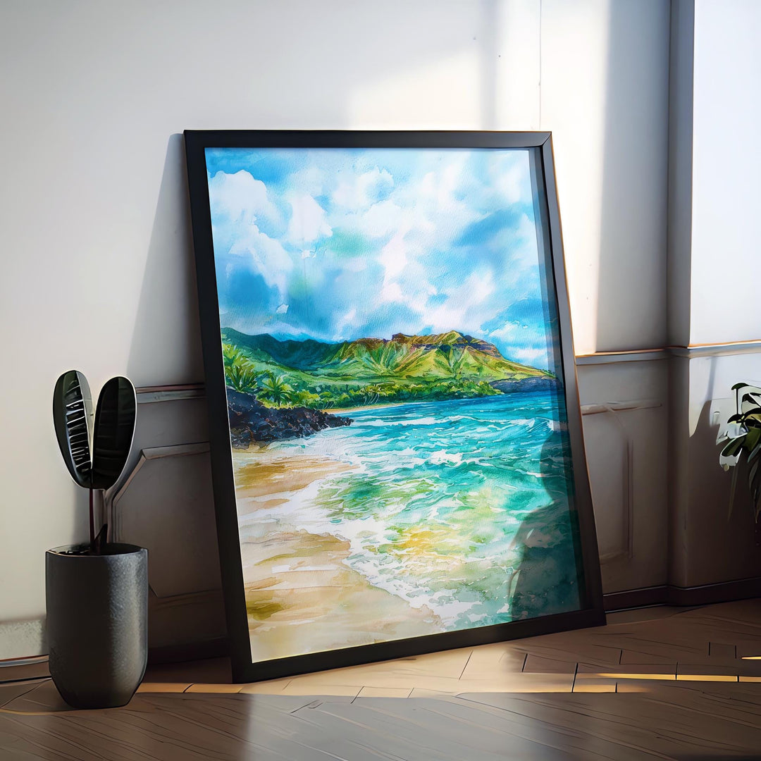 Hanauma Bay Natural Preserve watercolor poster Wall Art Hanauma Bay Natural Preserve Wall Hanging Home Décor Hanauma Bay Natural Preserve