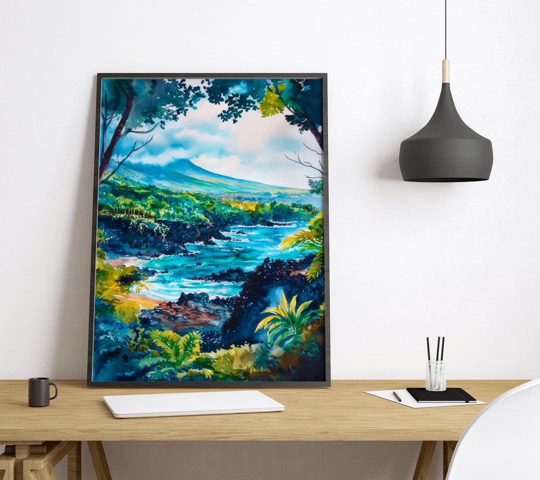 Hawaii Volcanoes National Park watercolor poster Wall Art Hawaii Volcanoes National Park Wall Hanging Home Décor Hawaii Volcanoe
