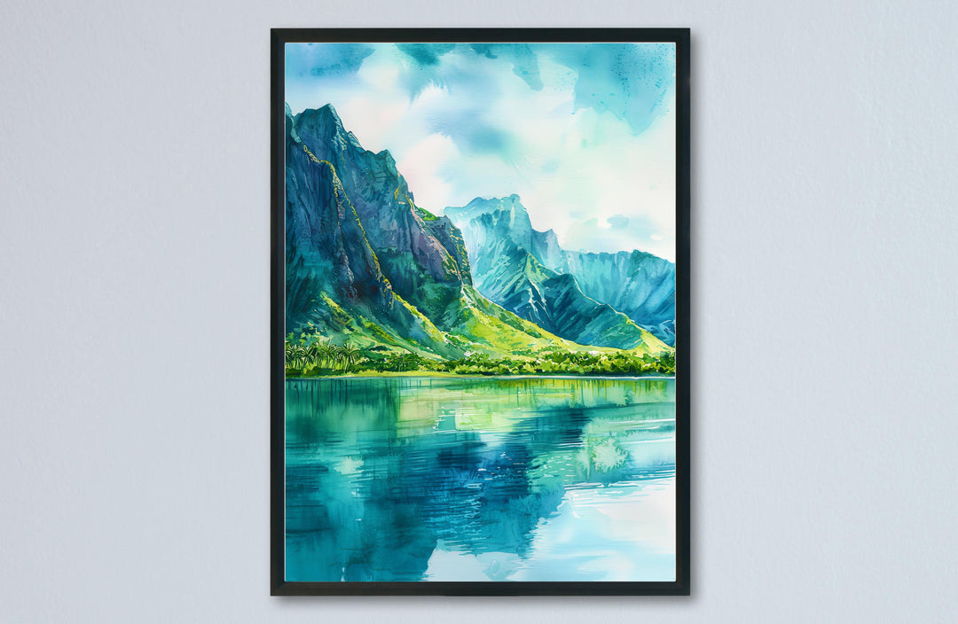 Kualoa Ranch watercolor poster Wall Art Kualoa Ranch Wall Hanging Home Décor Kualoa Ranch Gift Art Lovers Hawaii Art Lover Gift Hawaii Art