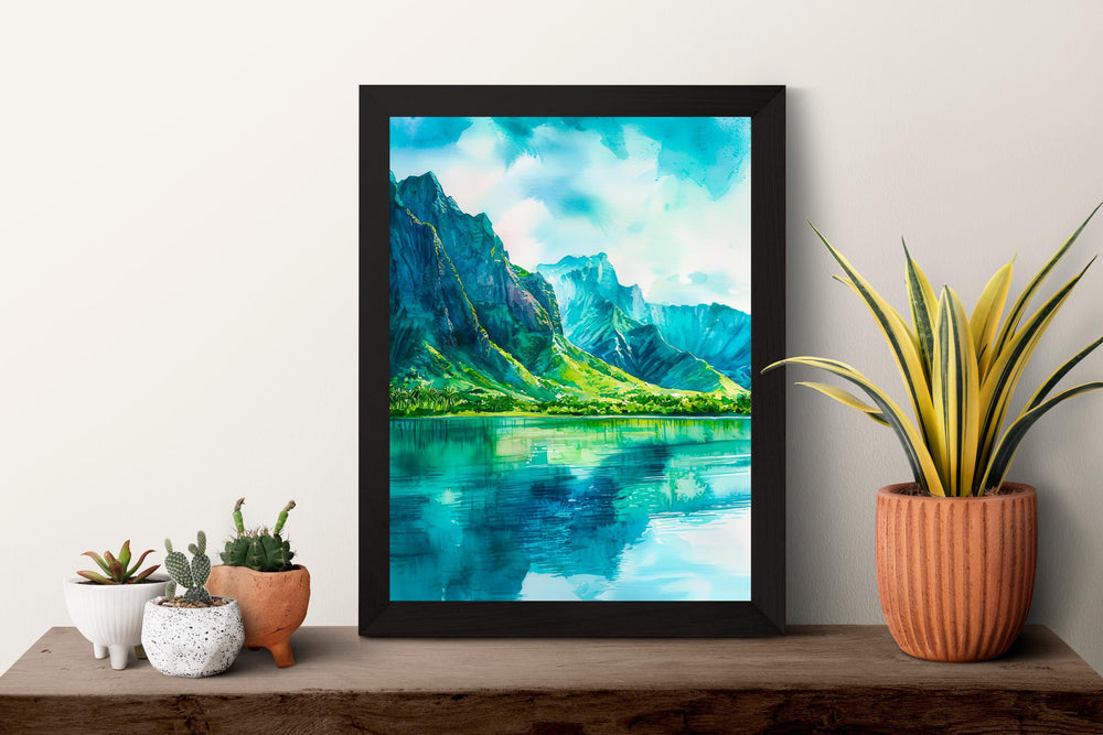 Kualoa Ranch watercolor poster Wall Art Kualoa Ranch Wall Hanging Home Décor Kualoa Ranch Gift Art Lovers Hawaii Art Lover Gift Hawaii Art