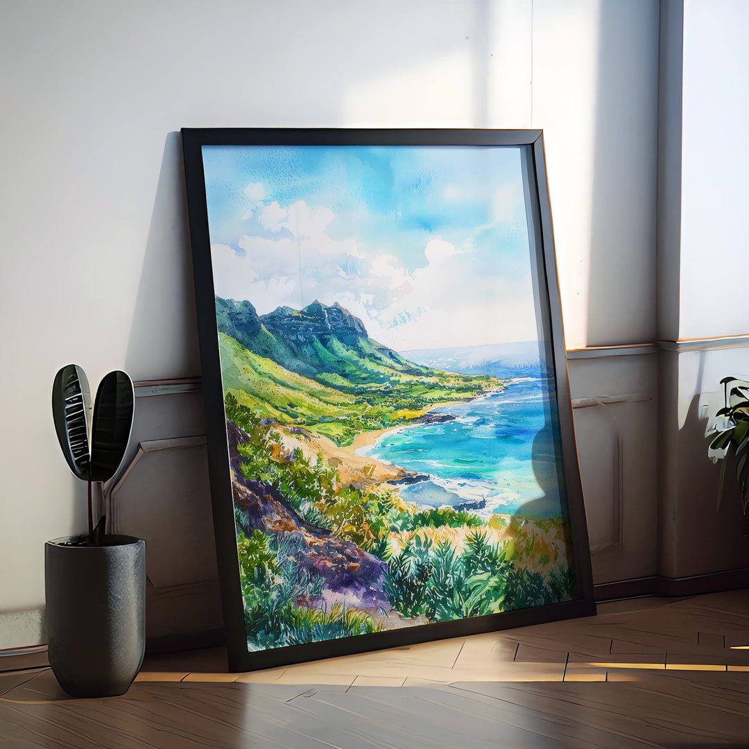Makapuu Point watercolor poster Wall Art Makapuu Point Wall Hanging Home Décor Makapuu Point Gift Art Lovers Hawaii Art Lover Gift Hawaii