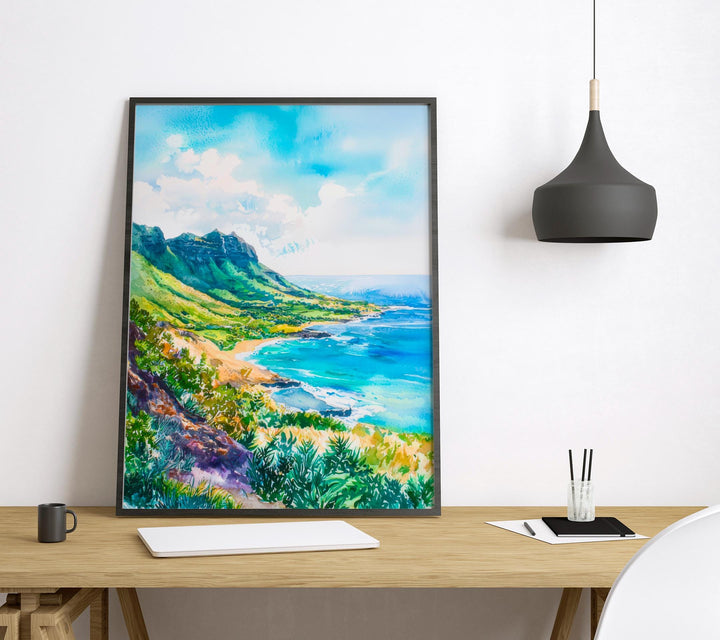 Makapuu Point watercolor poster Wall Art Makapuu Point Wall Hanging Home Décor Makapuu Point Gift Art Lovers Hawaii Art Lover Gift Hawaii