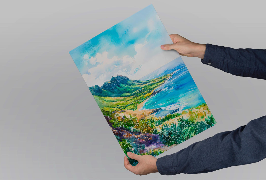 Makapuu Point watercolor poster Wall Art Makapuu Point Wall Hanging Home Décor Makapuu Point Gift Art Lovers Hawaii Art Lover Gift Hawaii