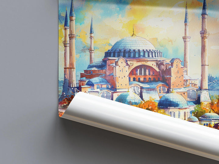 Istanbul Watercolor Poster Wall Art Istanbul Wall Hanging Home Décor Istanbul Gift Art Lovers Turkey Art Lover Gift
