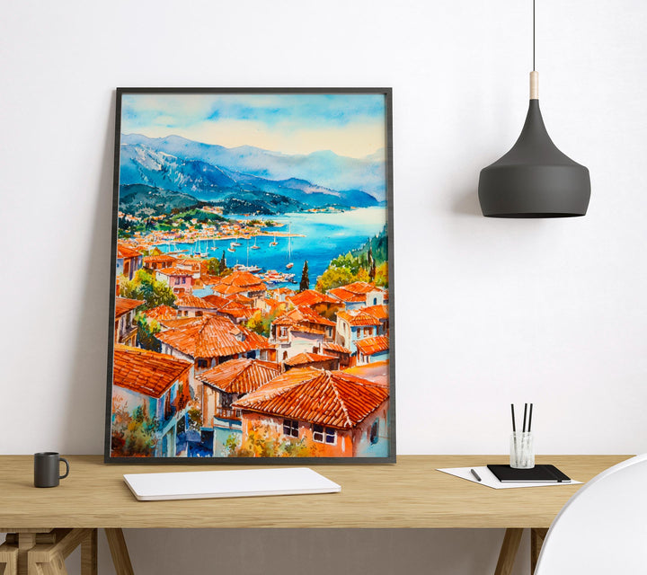 Fethiye Watercolor Poster Wall Art Fethiye Wall Hanging Home Décor Fethiye Gift Art Lovers Turkey Wall Art Fethiye Travel Poster Gift