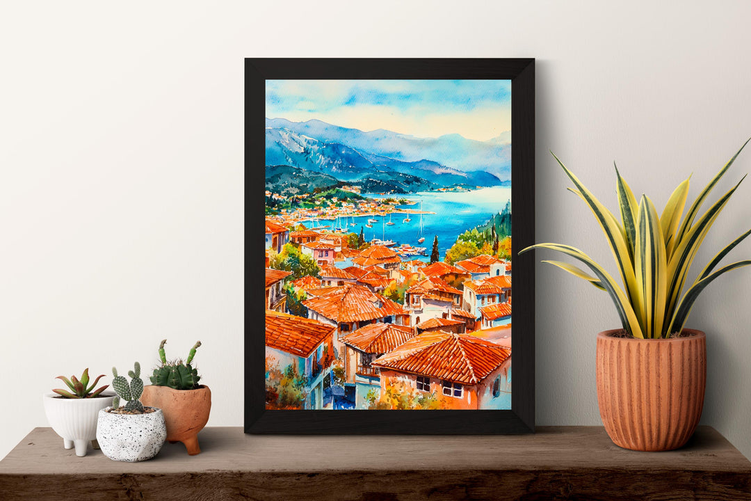 Fethiye Watercolor Poster Wall Art Fethiye Wall Hanging Home Décor Fethiye Gift Art Lovers Turkey Wall Art Fethiye Travel Poster Gift