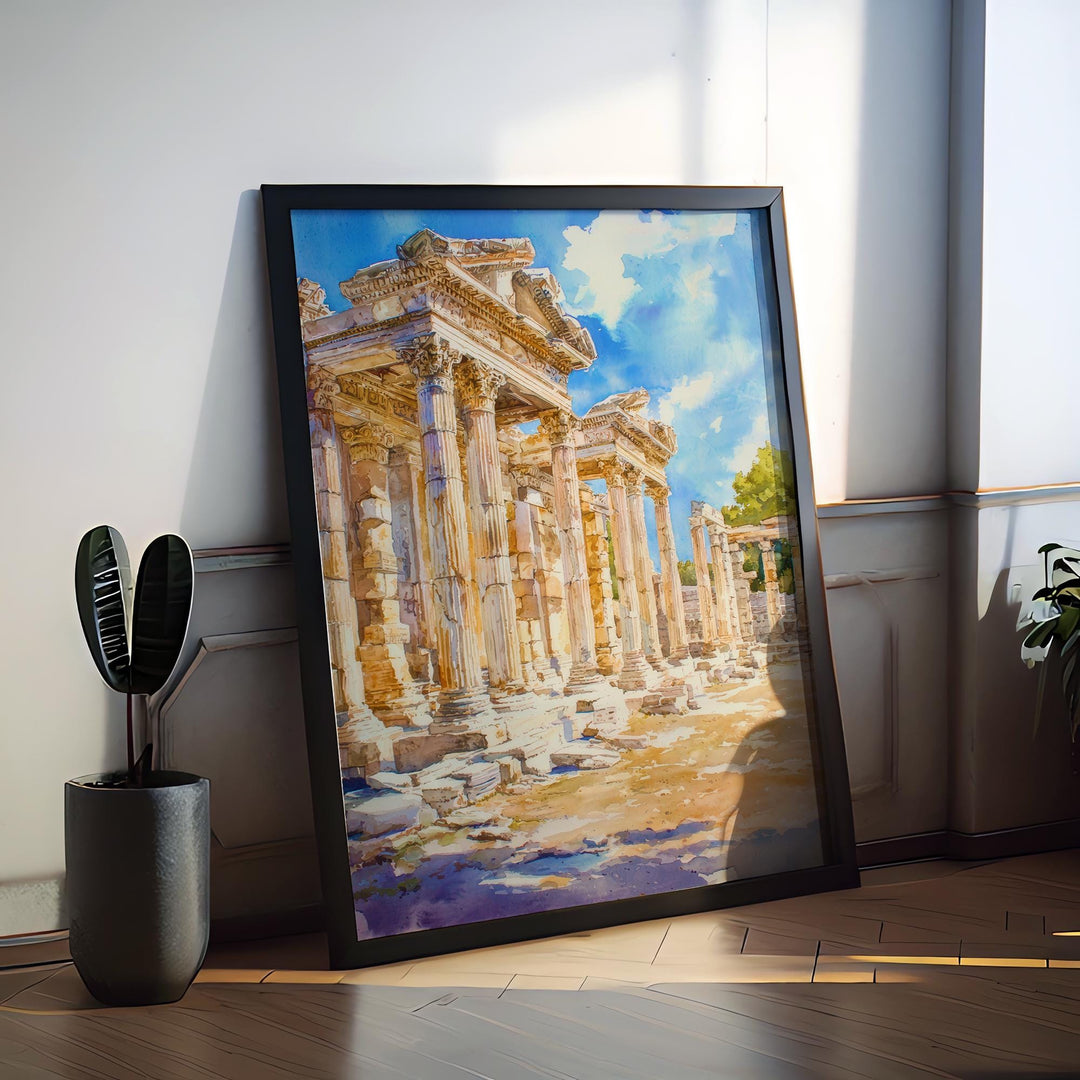 Ephesus Watercolor Poster Wall Art Ephesus Wall Hanging Home Décor Ephesus Gift Art Lovers Turkey Wall Art Ephesus Travel Poster Gift