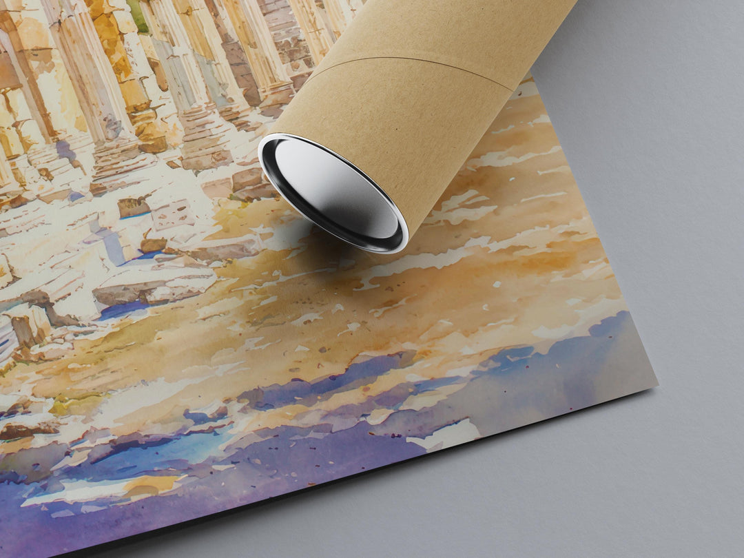 Ephesus Watercolor Poster Wall Art Ephesus Wall Hanging Home Décor Ephesus Gift Art Lovers Turkey Wall Art Ephesus Travel Poster Gift