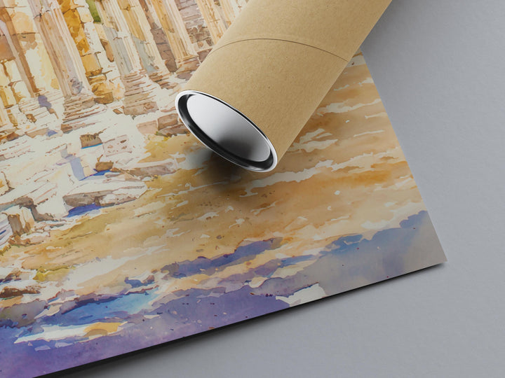 Ephesus Watercolor Poster Wall Art Ephesus Wall Hanging Home Décor Ephesus Gift Art Lovers Turkey Wall Art Ephesus Travel Poster Gift