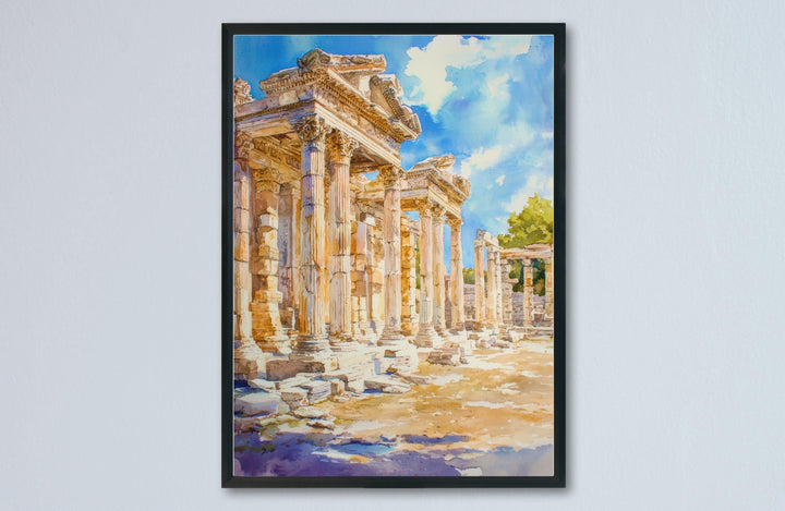 Ephesus Watercolor Poster Wall Art Ephesus Wall Hanging Home Décor Ephesus Gift Art Lovers Turkey Wall Art Ephesus Travel Poster Gift