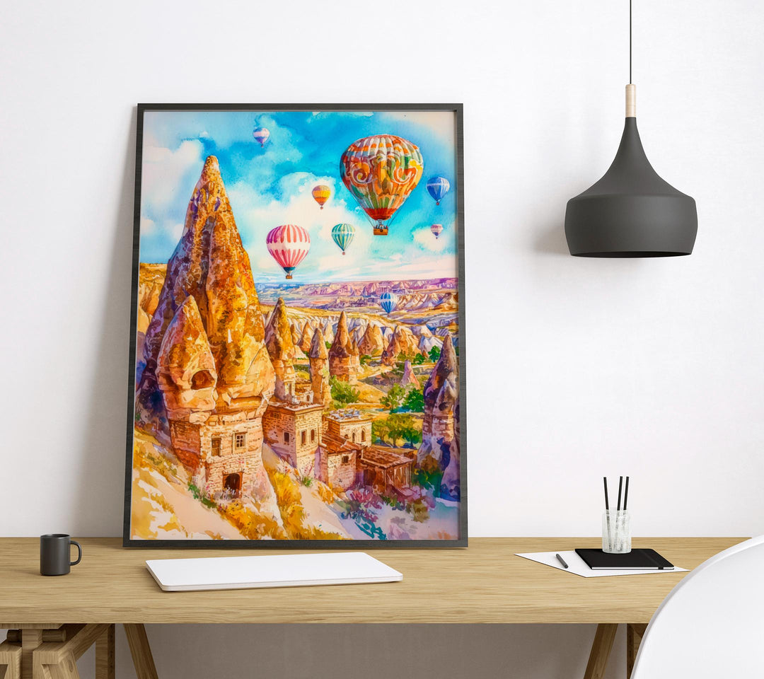 Cappadocia Watercolor Poster Wall Art Cappadocia Wall Hanging Home Décor Cappadocia Gift Art Lovers Turkey Wall Art Cappadocia Travel Poster