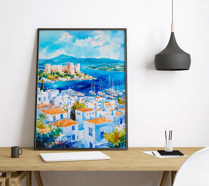 Bodrum Watercolor Poster Wall Art Bodrum Wall Hanging Home Décor Bodrum Gift Art Lovers Turkey Wall Art Bodrum Travel Poster Gift