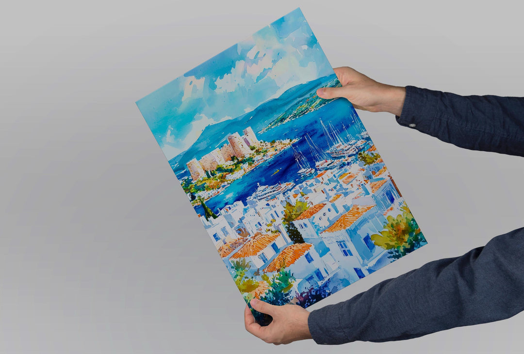 Bodrum Watercolor Poster Wall Art Bodrum Wall Hanging Home Décor Bodrum Gift Art Lovers Turkey Wall Art Bodrum Travel Poster Gift