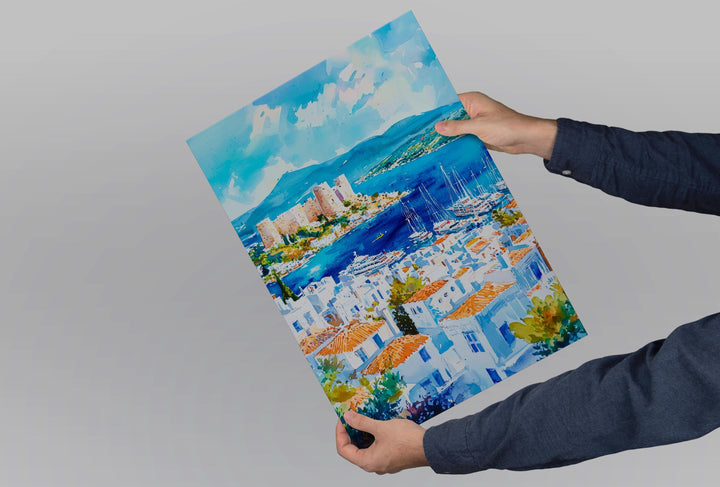 Bodrum Watercolor Poster Wall Art Bodrum Wall Hanging Home Décor Bodrum Gift Art Lovers Turkey Wall Art Bodrum Travel Poster Gift