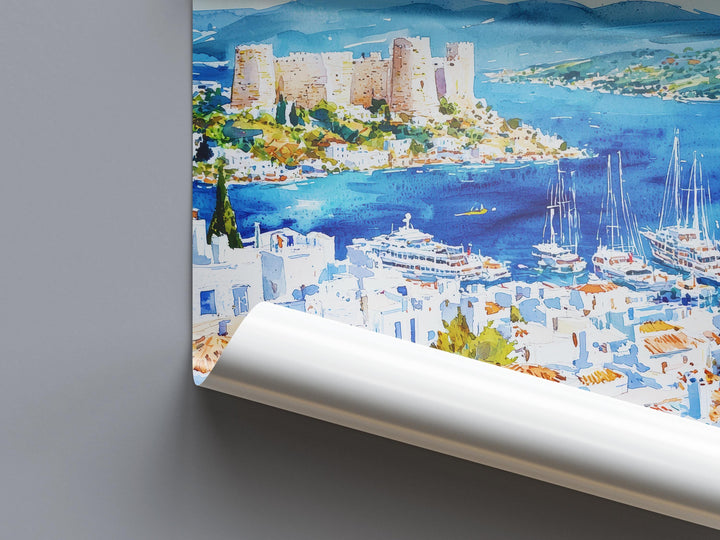 Bodrum Watercolor Poster Wall Art Bodrum Wall Hanging Home Décor Bodrum Gift Art Lovers Turkey Wall Art Bodrum Travel Poster Gift