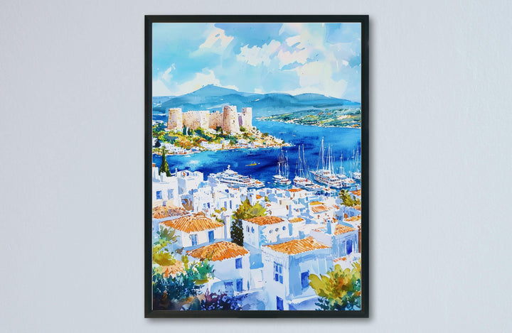 Bodrum Watercolor Poster Wall Art Bodrum Wall Hanging Home Décor Bodrum Gift Art Lovers Turkey Wall Art Bodrum Travel Poster Gift