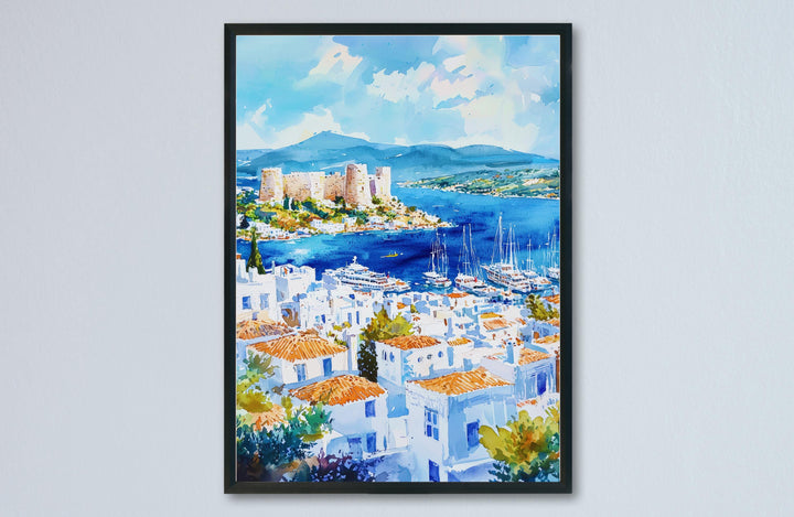 Bodrum Watercolor Poster Wall Art Bodrum Wall Hanging Home Décor Bodrum Gift Art Lovers Turkey Wall Art Bodrum Travel Poster Gift