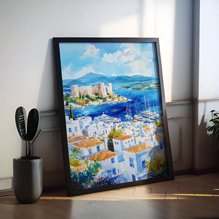 Bodrum Watercolor Poster Wall Art Bodrum Wall Hanging Home Décor Bodrum Gift Art Lovers Turkey Wall Art Bodrum Travel Poster Gift