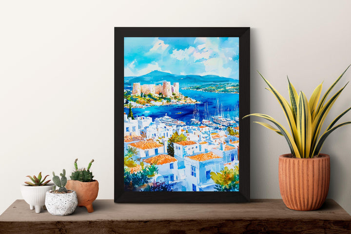 Bodrum Watercolor Poster Wall Art Bodrum Wall Hanging Home Décor Bodrum Gift Art Lovers Turkey Wall Art Bodrum Travel Poster Gift