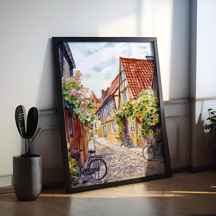 Odense Watercolor Poster Wall Art Odense Wall Hanging Home Décor Odense Gift Art Lovers Denmark Wall Art Odense Travel Poster Gift