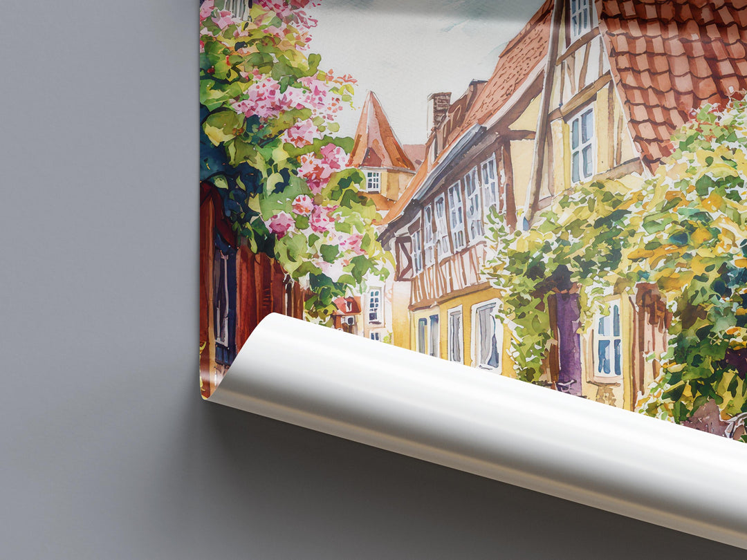 Odense Watercolor Poster Wall Art Odense Wall Hanging Home Décor Odense Gift Art Lovers Denmark Wall Art Odense Travel Poster Gift