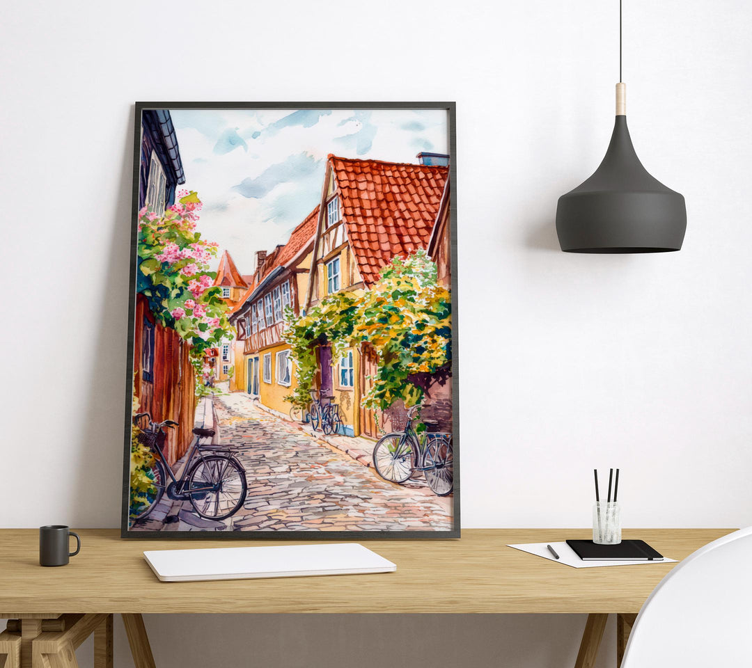 Odense Watercolor Poster Wall Art Odense Wall Hanging Home Décor Odense Gift Art Lovers Denmark Wall Art Odense Travel Poster Gift