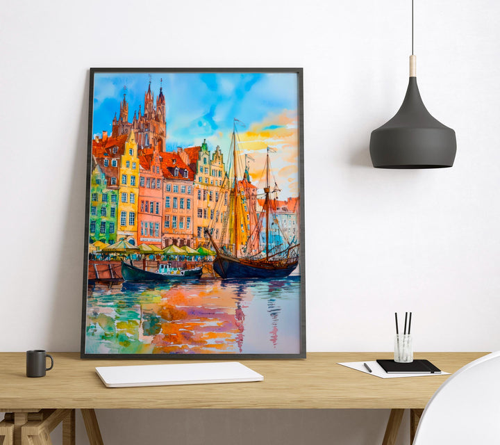 Gdansk Watercolor Poster Wall Art Gdansk Wall Hanging Home Décor Gdansk Gift Art Lovers Poland Wall Art Gdansk Travel Poster Gift