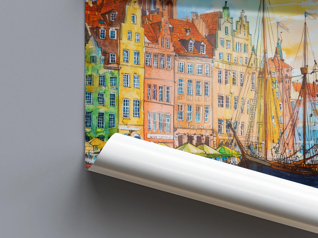 Gdansk Watercolor Poster Wall Art Gdansk Wall Hanging Home Décor Gdansk Gift Art Lovers Poland Wall Art Gdansk Travel Poster Gift